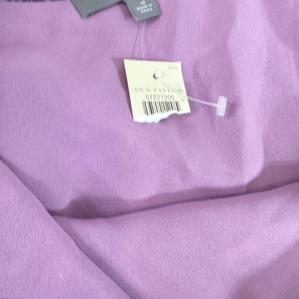 Ann Taylor Skirt Womens 10 Purple Pink Floral Silk Lined Fairy Ruffle Elegant - Picture 5 of 8